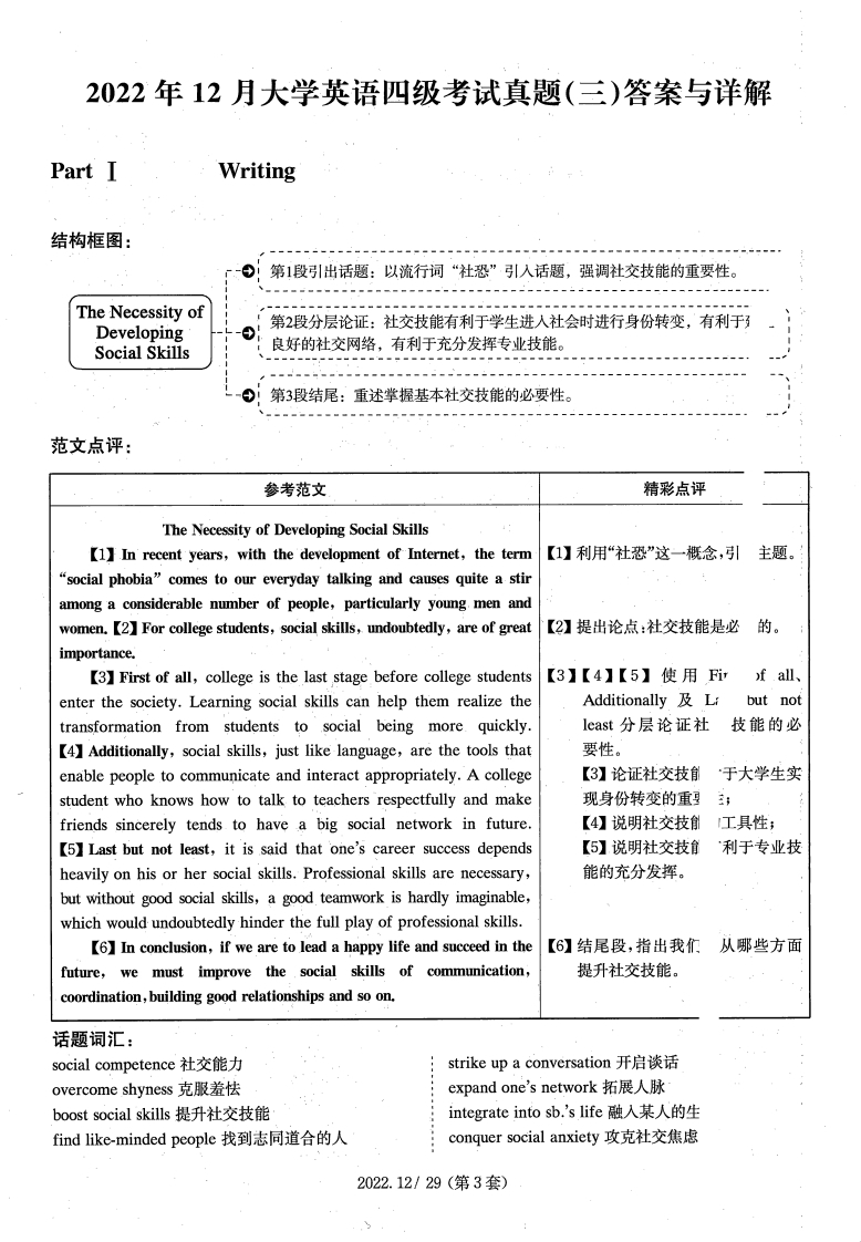 2022.12英语四级解析第3套